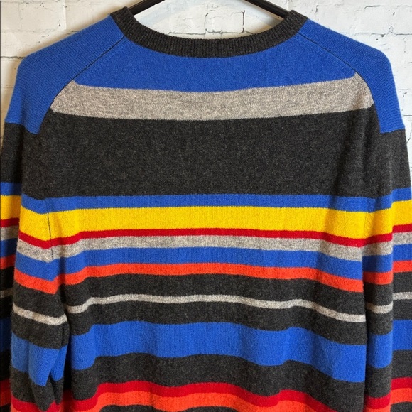 CLUB ROOM Luxury Cashmere Men's Printed Stripe Pullover Crewneck Sweater L Luxe - Picture 9 of 13